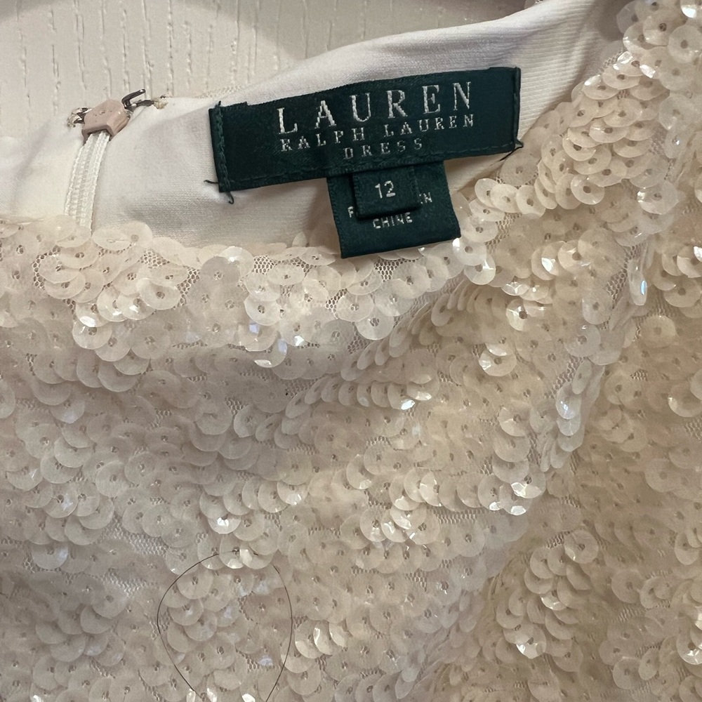 Lauren Ralph Lauren Cream Sequin Dress